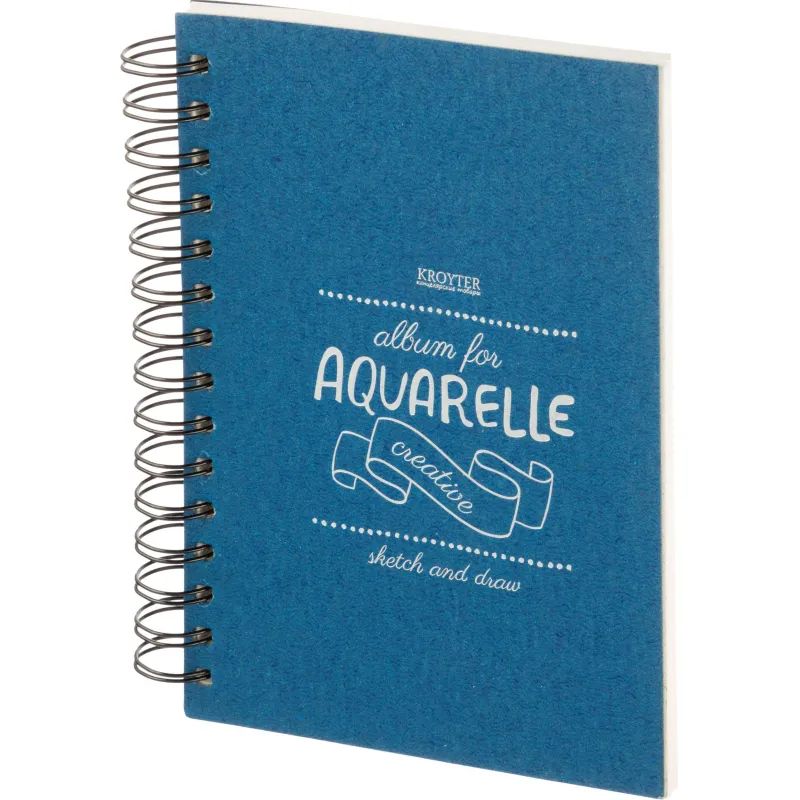 Скетчбук д/рис.аквар Kroyter А5 35л,145х205мм,180гр,спираль,тисн.фольг07873