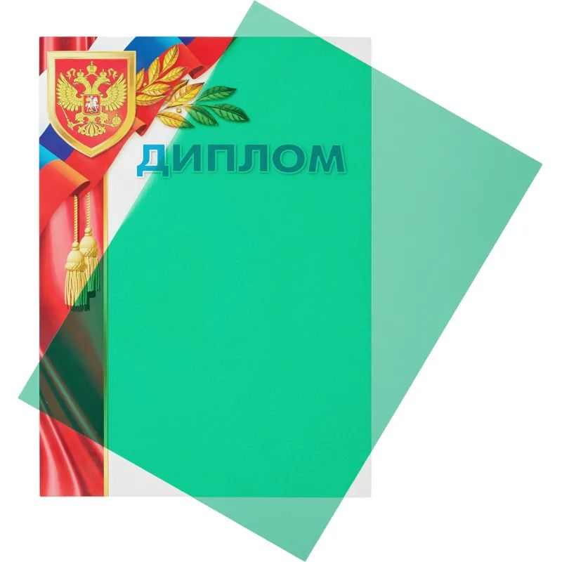 Обложки для переплета пластиковые Promega office зел А4,200мкм, 100шт/уп.