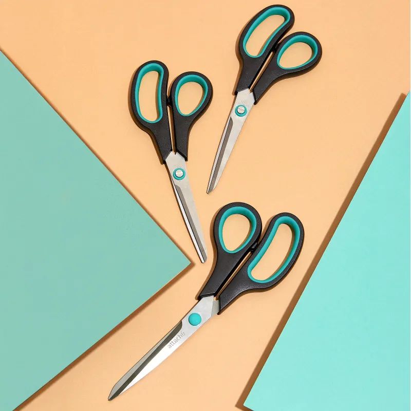 Ножницы Attache 169 мм с пласт.прорезин. руч. Attache, цвет зелен/черн