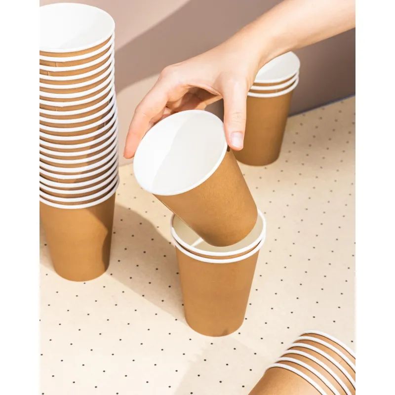 Стакан одноразовый бум 1-сл. d-90мм 300мл Крафт 50шт/уп (SP12)