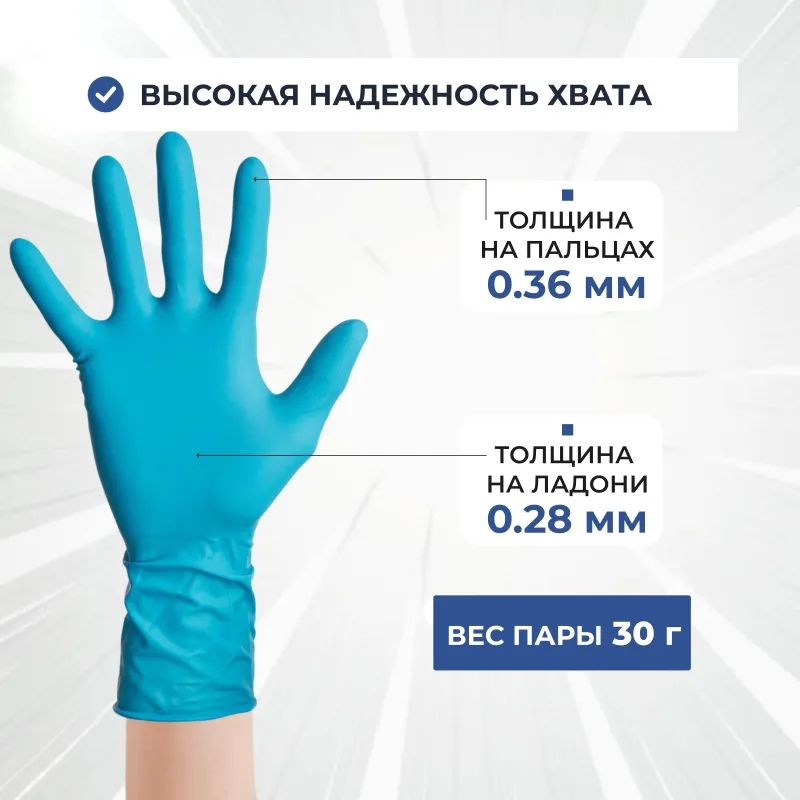 Перчатки мед.смотров. латекс.,нестер.,н/о, Dermagrip High Risk(M) 25 пар,ПС