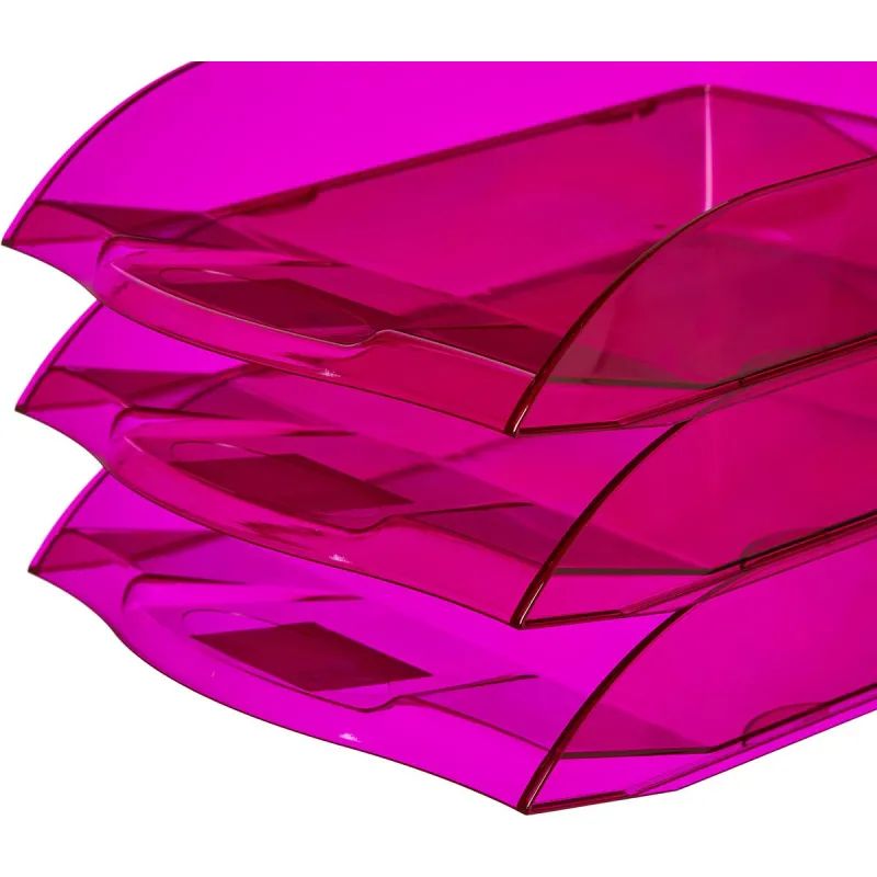 Лоток горизонтальный ATTACHE Яркий Офис 340х250х60 тонированный розовый