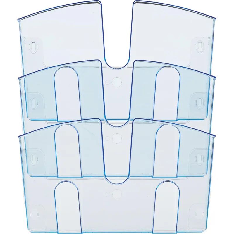 Лоток настенный Attache 3 отделения А4 го ризонтальный проз синий