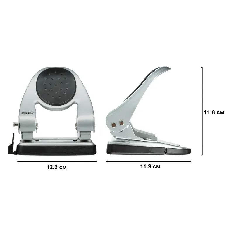 Дырокол ATTACHE 6730 до 30л., металл.,с лин.,с рез.вставкой,серебр.