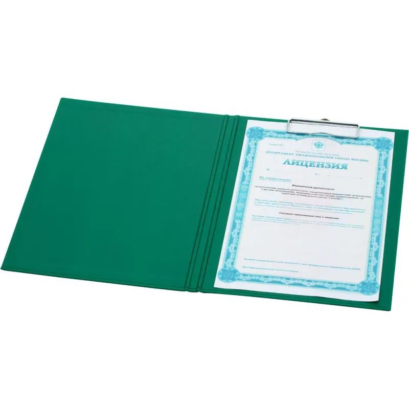 Папка-планшет д/бумаг Attache A4 зеленый с верхней створкой