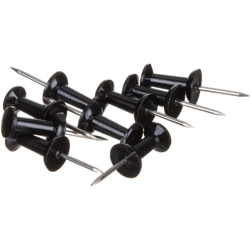 Кнопки силовые д/пробковых досок Attache ECONOMY,пластик,черн,пакет,50шт/уп