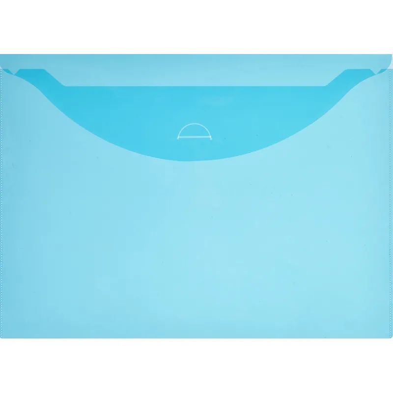 Папка-конверт с клапаном 180 синий прозрачный 10 шт/уп