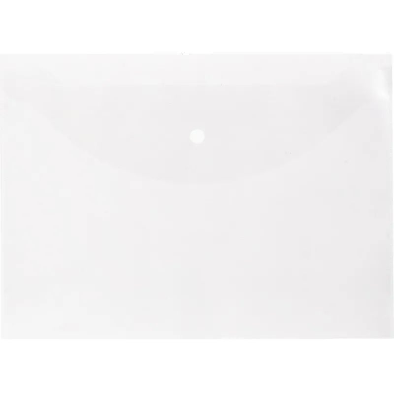 Папка-конверт на кнопке Attache Economy А4 100мкм прозрачный 10шт в уп