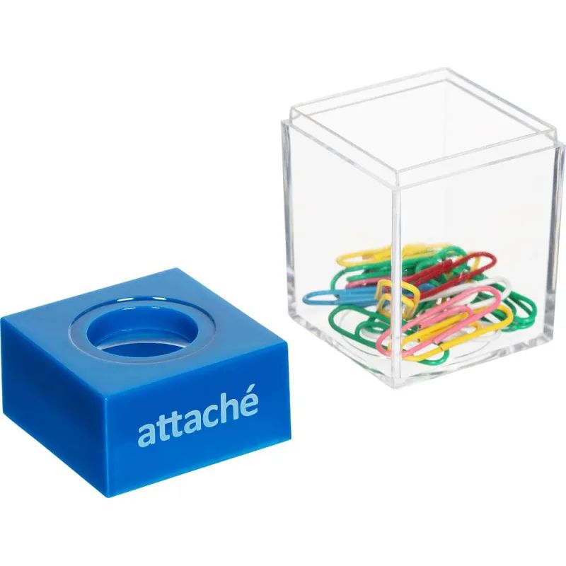 Скрепочница Attache магнит, с цвет. скрепками 28 мм (20шт.) цвет в ассорт.