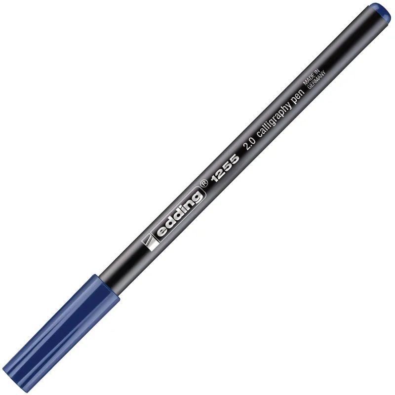 Фломастер для каллиграфии Edding E-1255 calligraphy pen 2.0 син-стал_017
