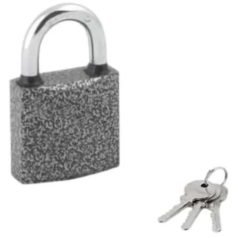 Замок навесной KD (25xd=4) металл хром/серый (2кл)