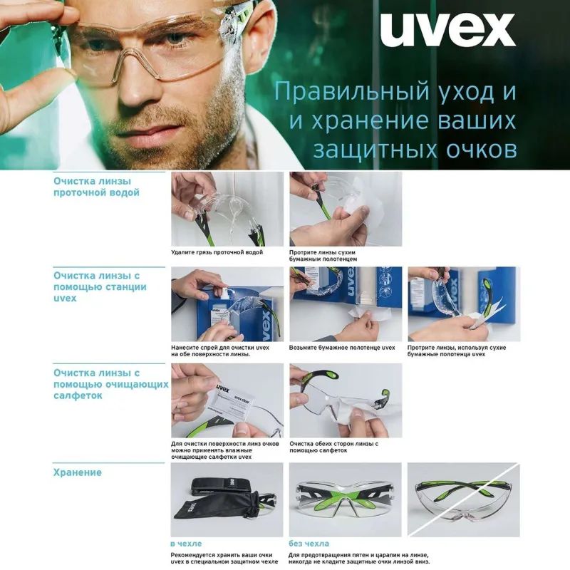 Очки защитные закрытые UVEX Ультравижн прозрачные (арт произв 9301105)