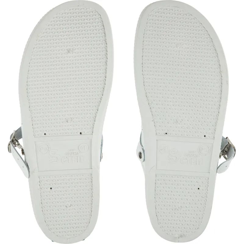 Сабо муж.нат.кожа цв.белый(р.44) (10-12-7)