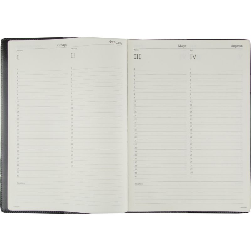 Еженедельник недатированный черный,кожа,A4 64л,Br.V.PROFY 3-098/02