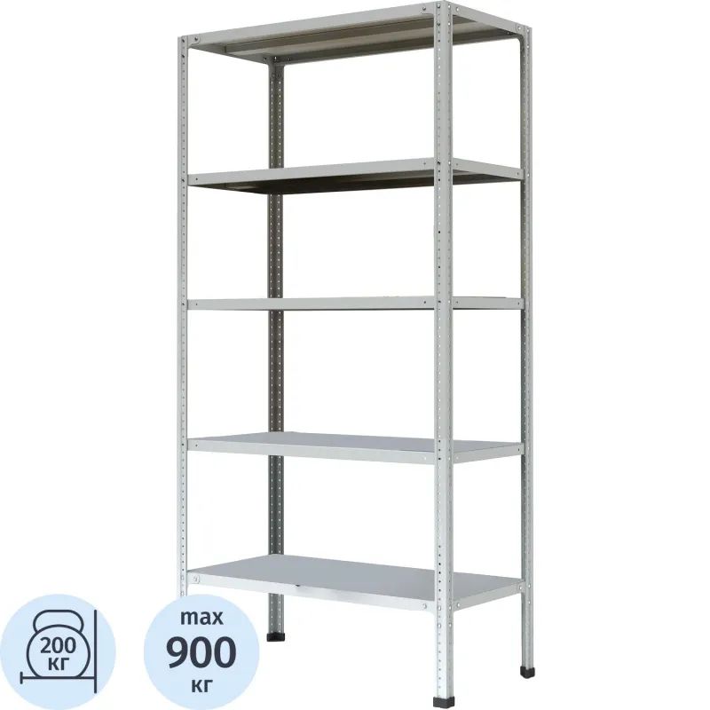 Стеллаж металлический P_МС-265/900 усиленный с 5-ю полками 1000х600х2000