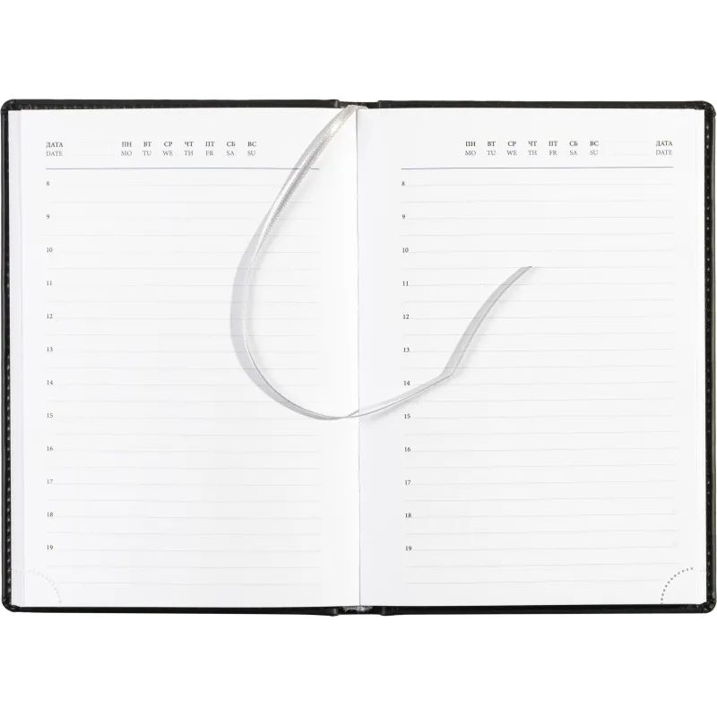 Ежедневник недатированный черный,А5,148х218мм,176л,ATTACHE ВИВА