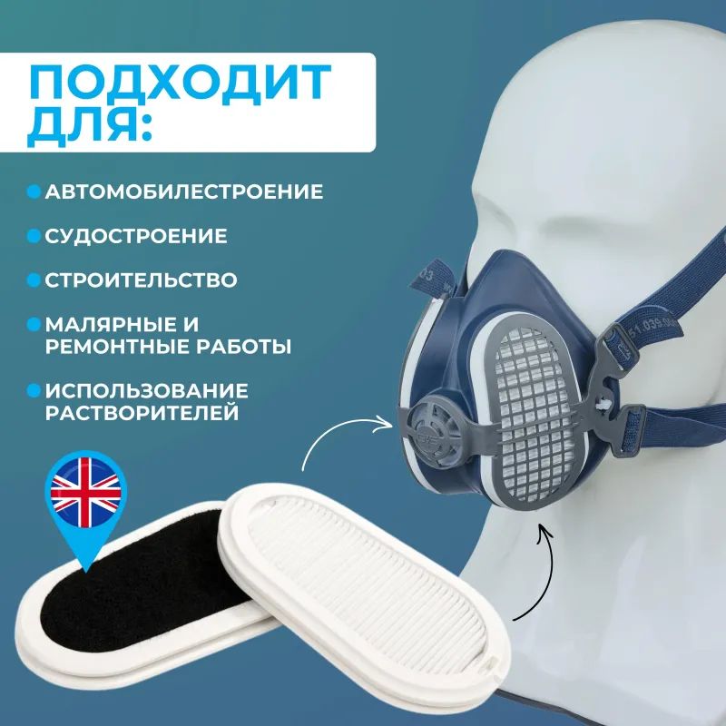 Фильтр противоаэрозольный ELIPSE марка Р3 защ от запаха (SPR336IDUD) 2шт/уп