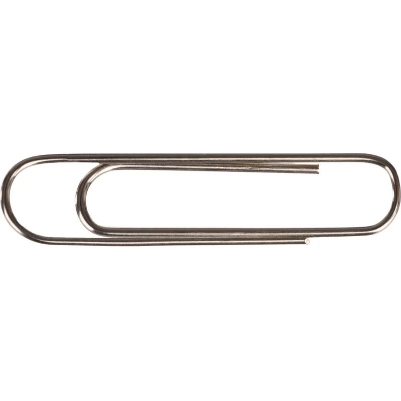 Скрепки КОМУС никелированные, 33 мм, негофрированные, 100 шт/уп