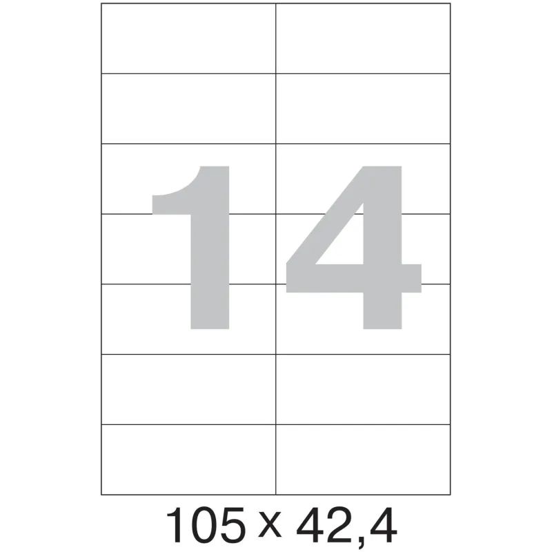 Этикетки самоклеящиеся  105х42,4 мм/14 шт. на листе А4 (100 л