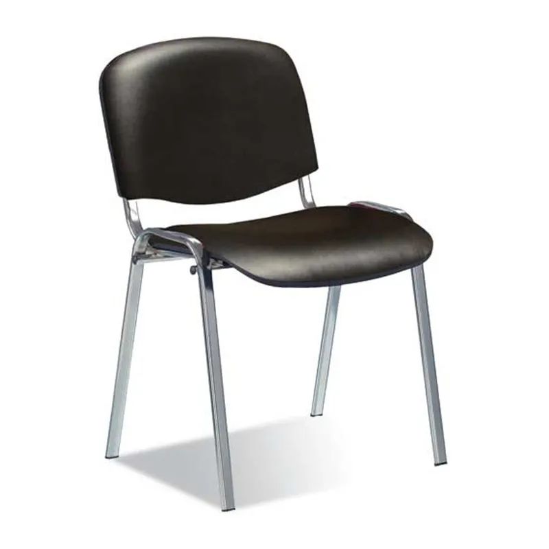 Стул 2SJ_FA_EChair Лайт (ИЗО) хром к/з черный V-14/PV-1