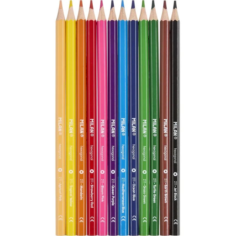 Карандаши цветные 12цв 6-гран Milan, 80012
