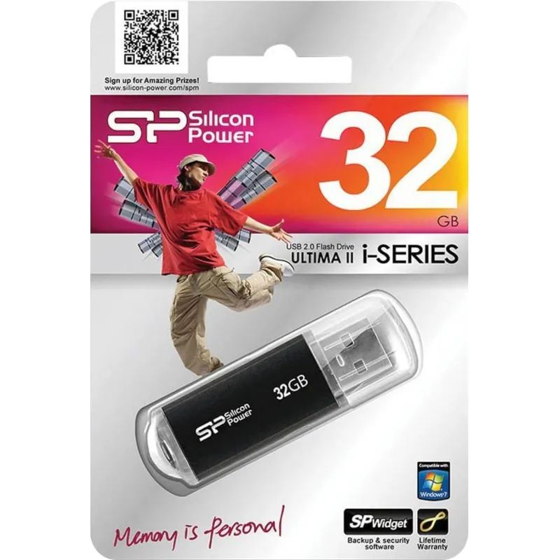 Флеш-память Silicon Power Ultima II I-Ser, 32Gb, USB 2.0, SP032GBUF2M01V1K