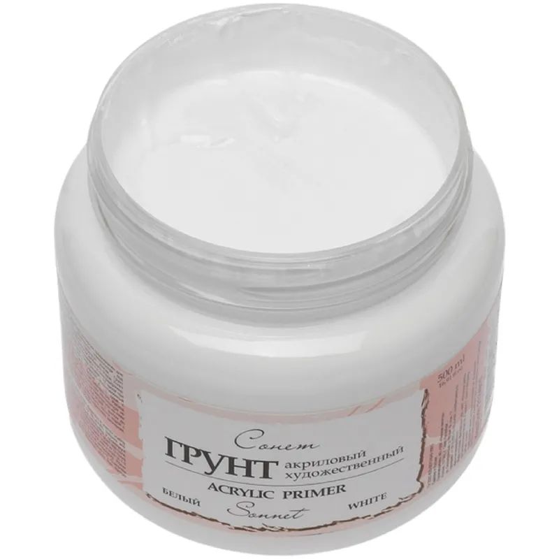 Грунт акриловый художественный Сонет банка 500мл Белый 2124915