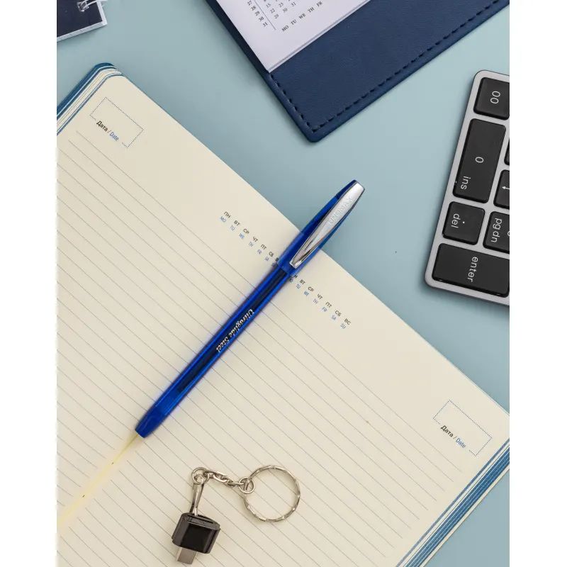 Ручка шариковая неавтомат. Unomax/Unimax UltraGlideSteelсин,масл,манж