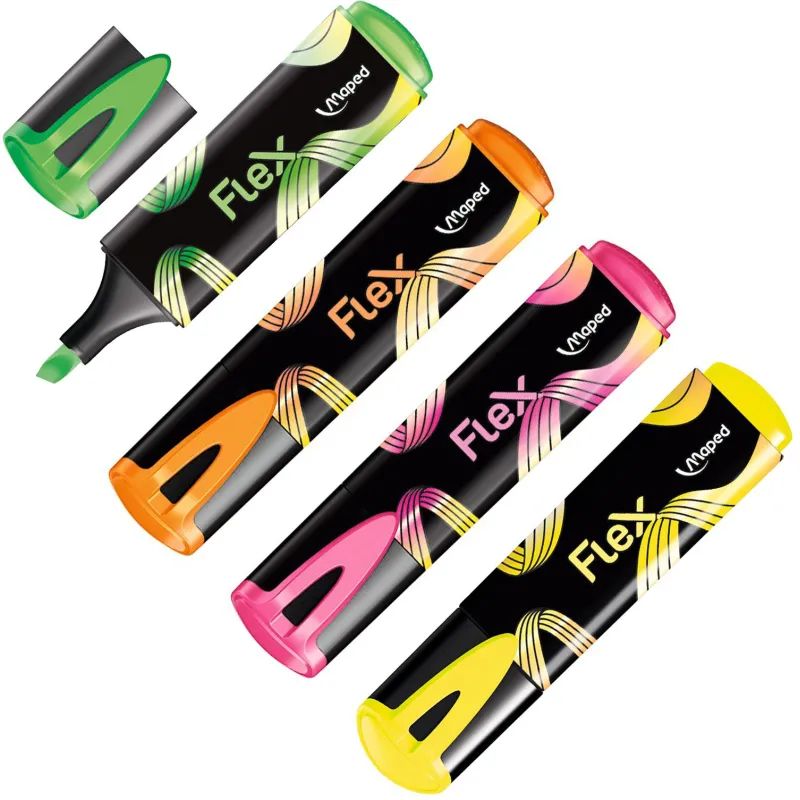 Набор текстовыделителей Maped FLUO PEP&#039;S FLEX,1-5мм,4цв/наб, 740300