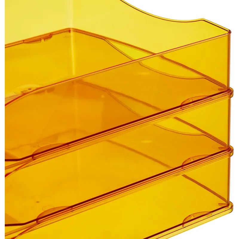 Лоток горизонтальный ATTACHE Яркий Офис 340х250х60 тонированный оранжевый