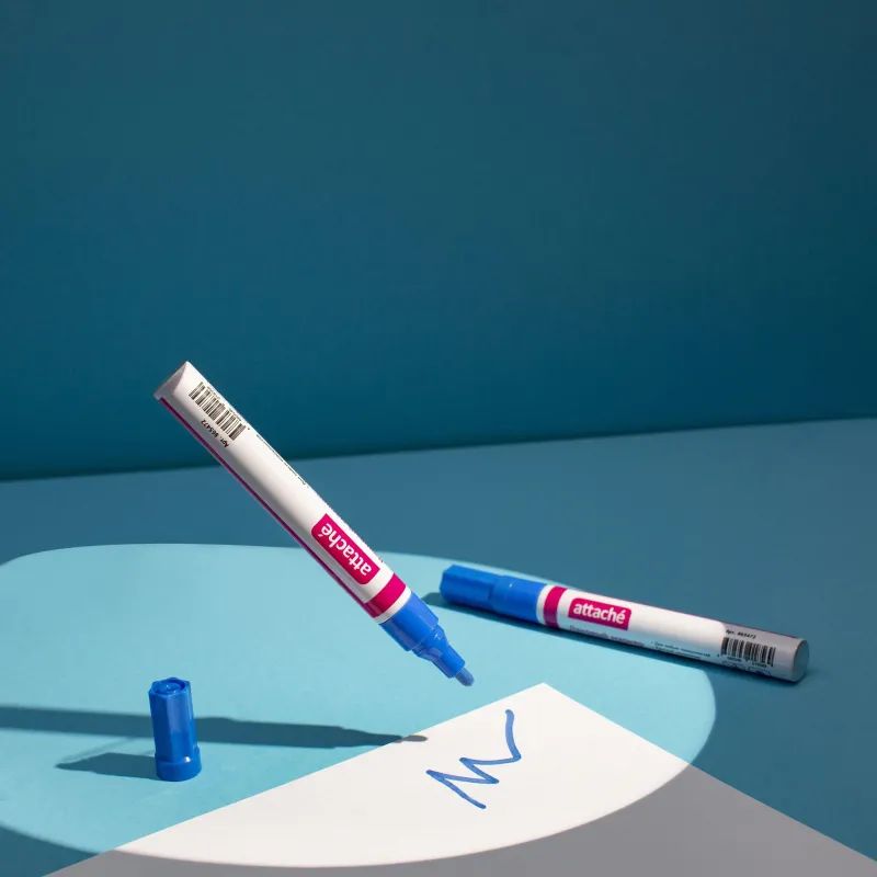 Маркер лаковый Attache 4 мм синий