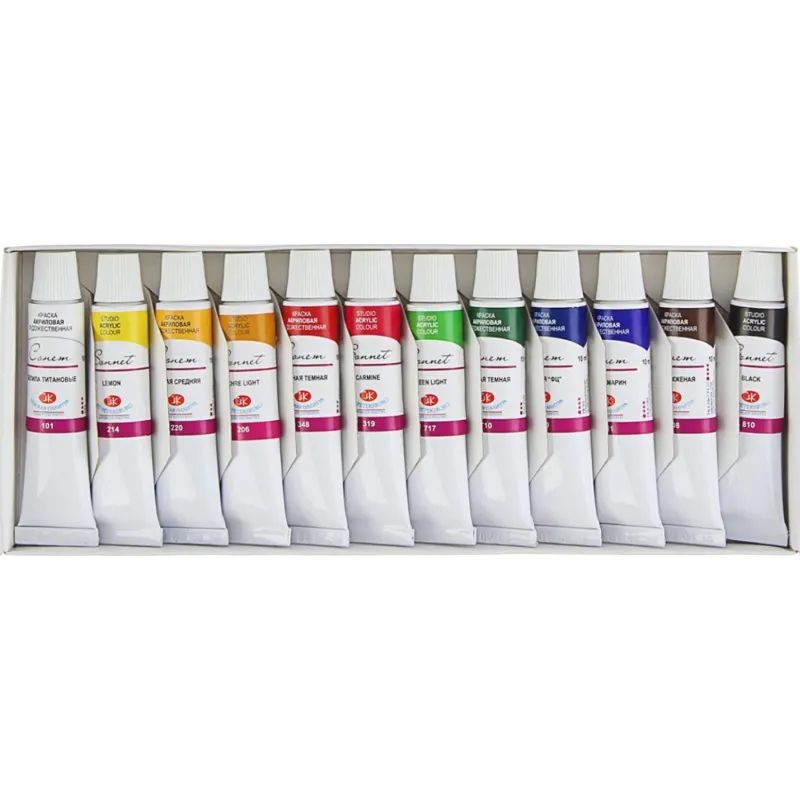 Краски акриловые Сонет 12цвх10мл 2841095