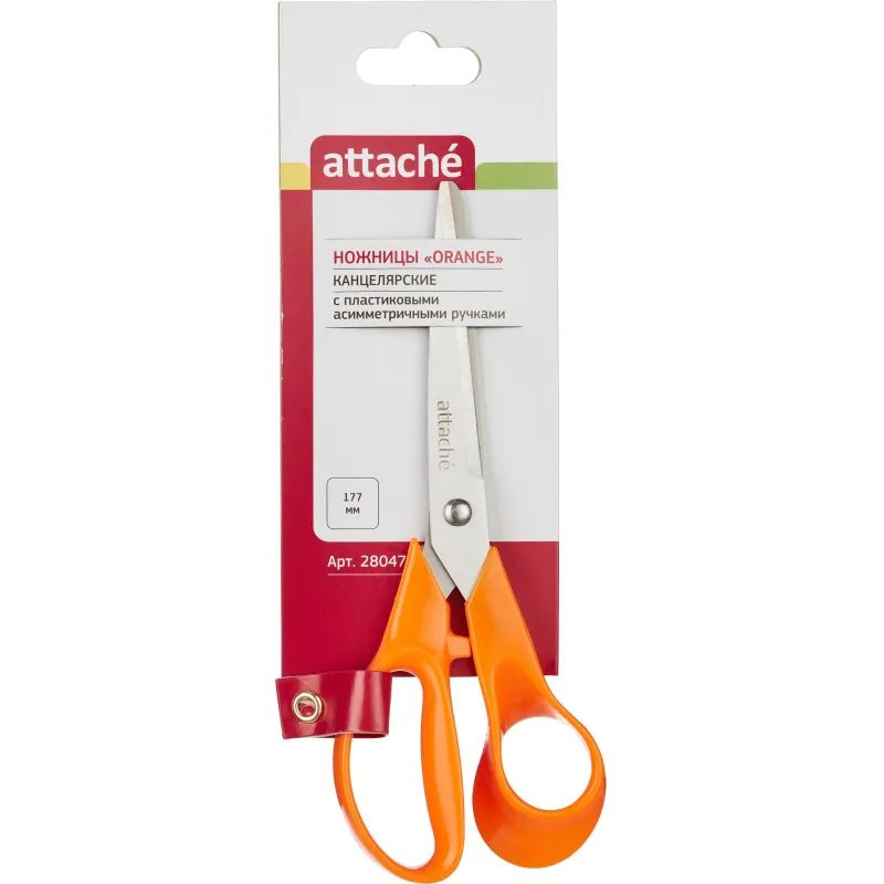 Ножницы Attache Orange 177 мм с пластик. эллиптическими ручками,цвет