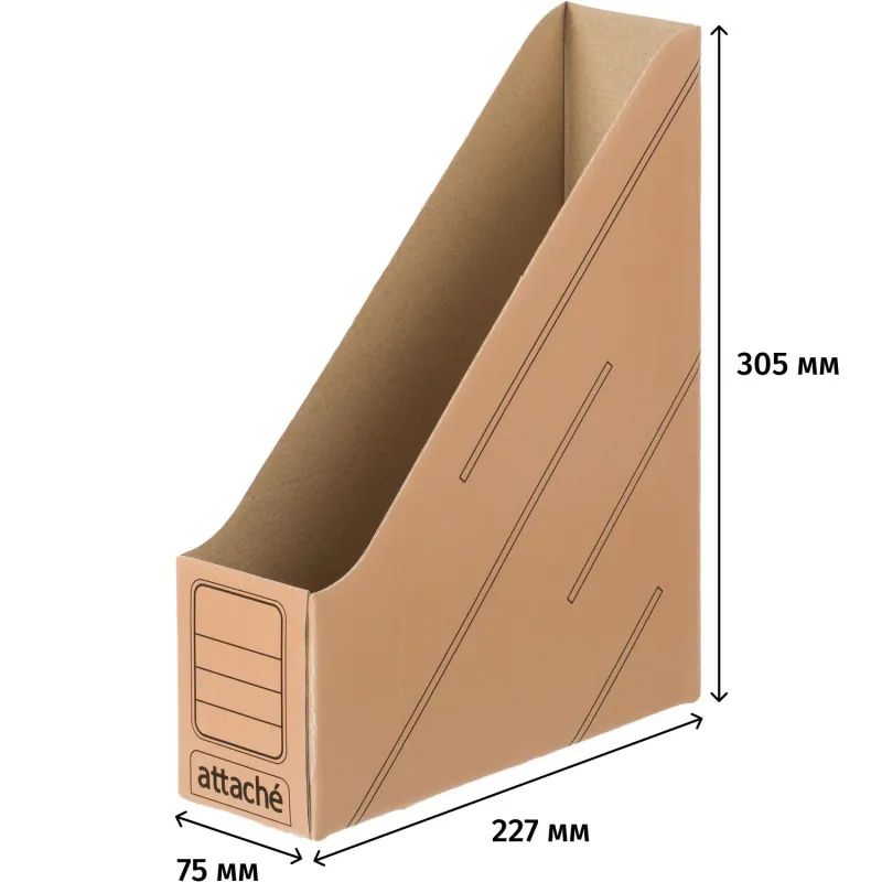 Лоток вертикальный Attache 75мм бурый с диз-м 4шт/уп (сборн) гофрокарт