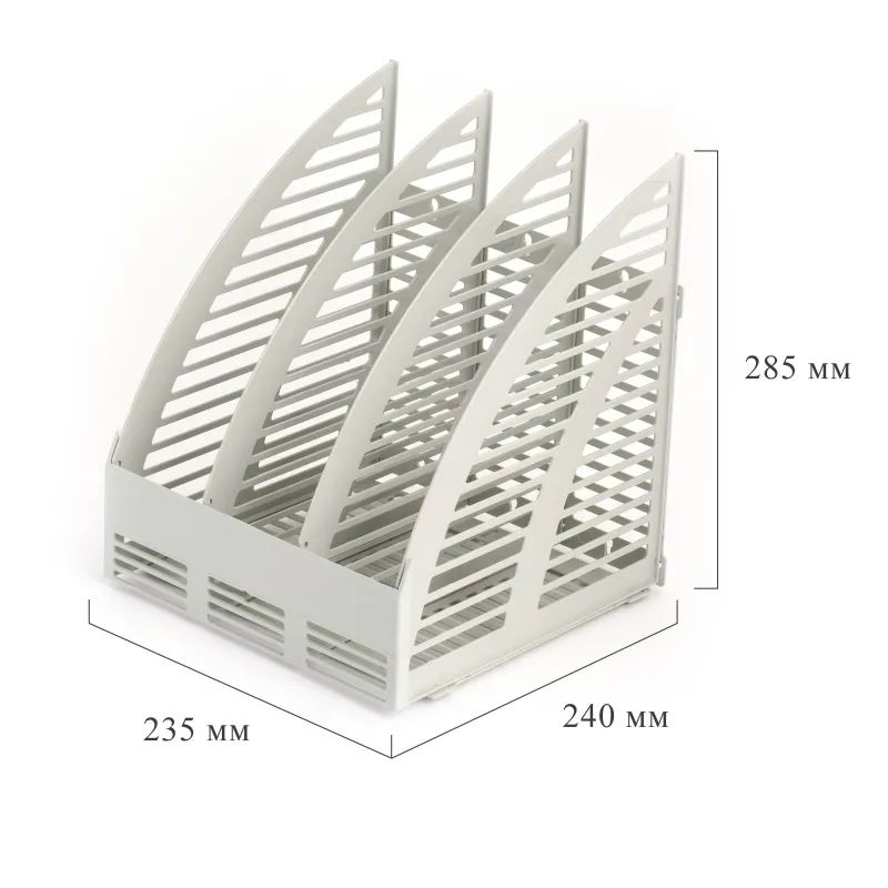 Лоток вертикальный Attache сборный 3 отделения серый