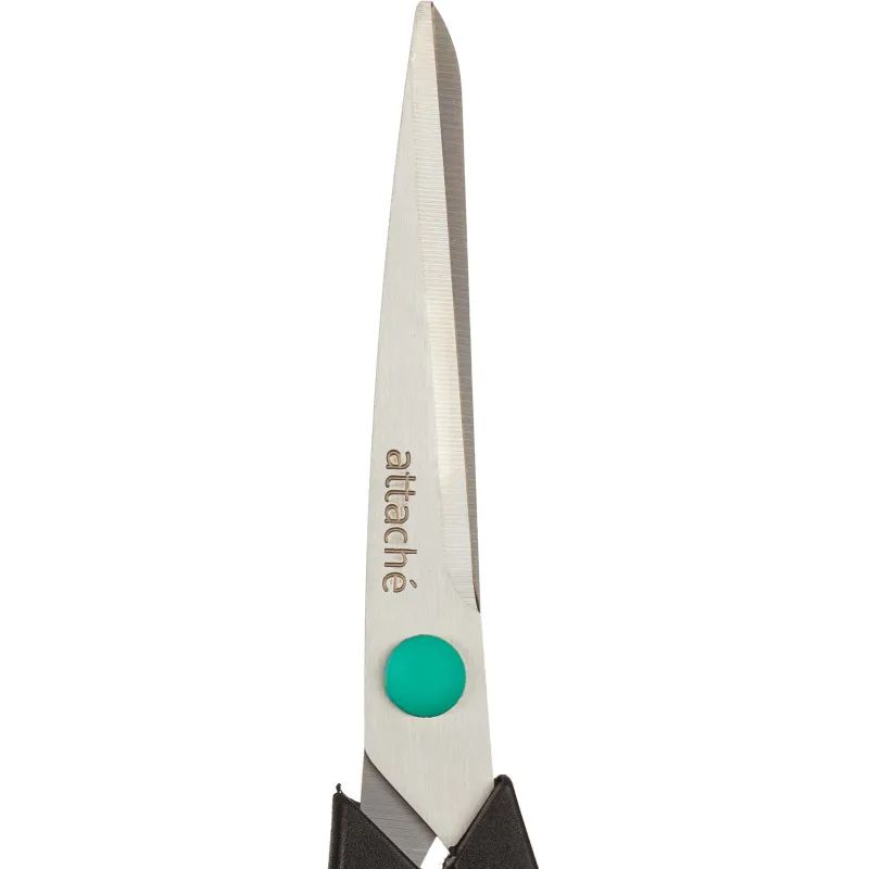 Ножницы Attache 195 мм с пласт.прорезин.ручками,цвет бирюзовый/черный