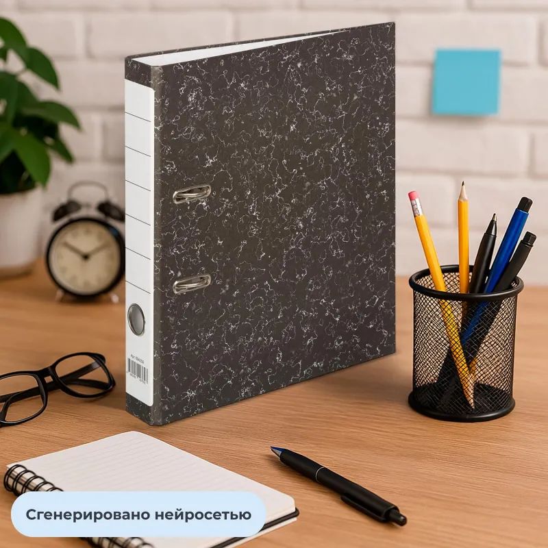 Папка-регистратор Attache Economy без мет.угол_бюдж 50мм ч/б бум/бум,карм.к