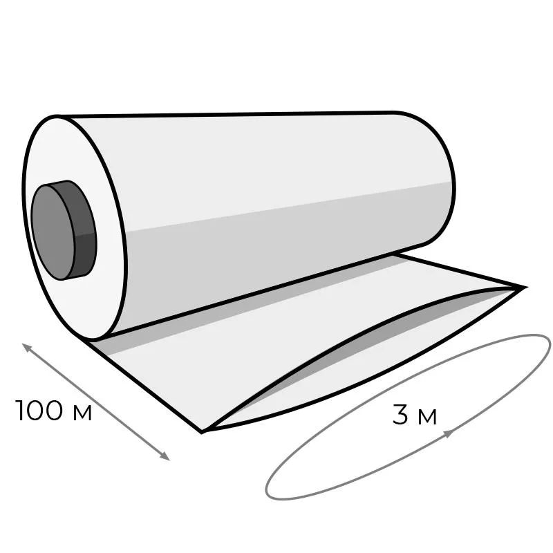 Пленка укрывная рукав ПВД100мкм1,5х100м сер,2сорт,толщ.рукава 200 мкм(21кг)
