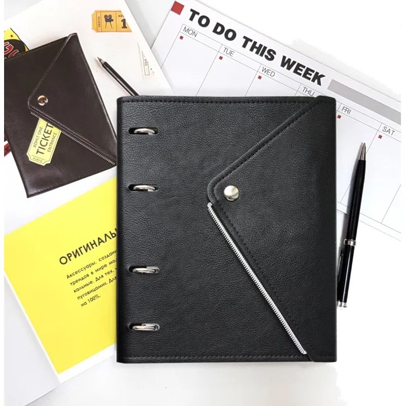 Бизнес-тетрадь Infolio Study Grunge А5,120л,180х212мм,клет,на кольцах N1283