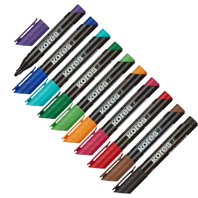 Маркер перманентный KORES набор 10 цв. 1,5-3 мм круглый наконечник &#039;20900