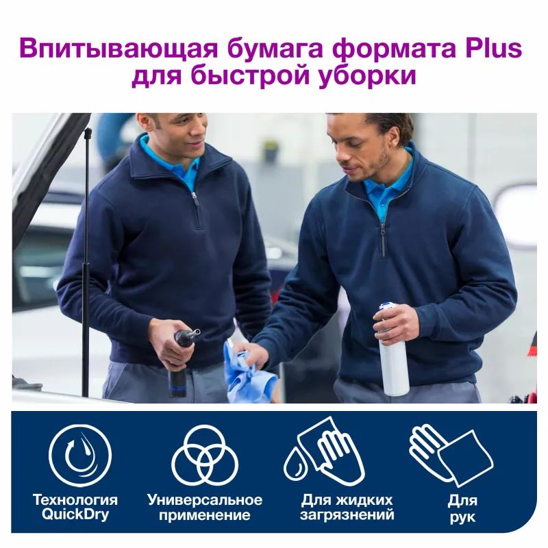 Бумага протирочная TorkW1/W2 2сл750лx2рул/к,съем.втул,гол.130052