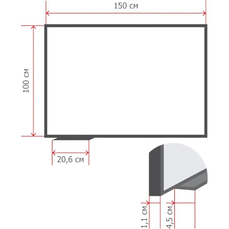 Доска меловая - магнитная зеленая 100х150 Attache Россия