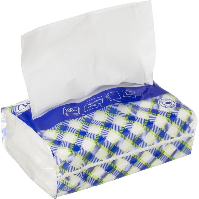 Салфетки бумажные Luscan NonStop 1слбелые цел1/4 слож100л/пач