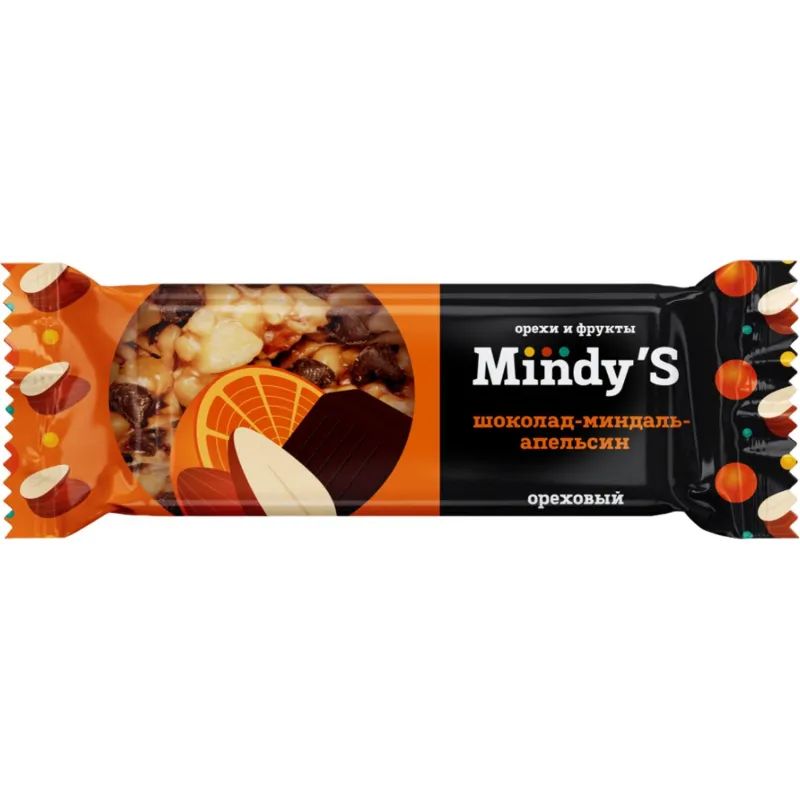 Батончик Mindy&#039;s Шоколад-Миндаль-Апельсин, 30штx35г