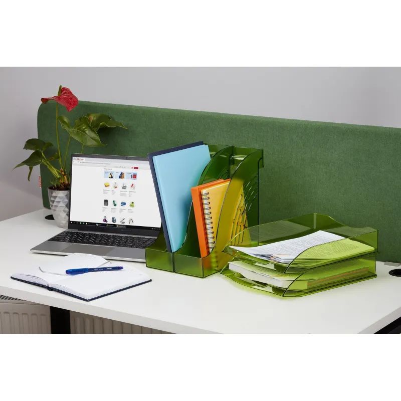 Лоток горизонтальный ATTACHE Яркий Офис 340х250х60 тонированный зеленый