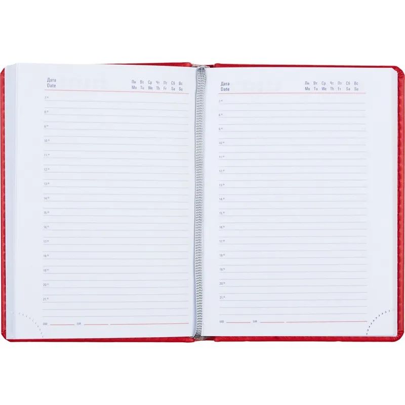 Ежедневник недатированный красный,А6,110х155мм,176л,ATTACHE Сиам