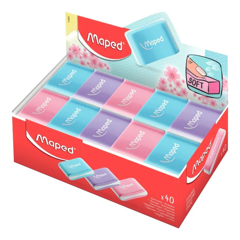 Ластик Maped ESSENTIALS SOFT каучук,мягкий,ассорти,112921