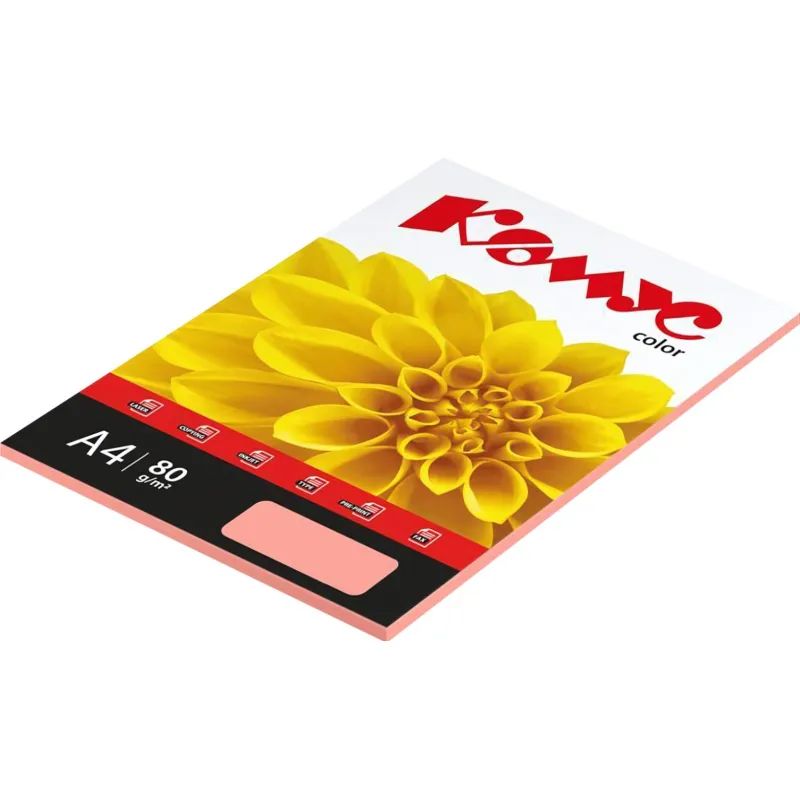 Бумага цветная Комус Color (розовая пастель), 80г, А4, 50 л.