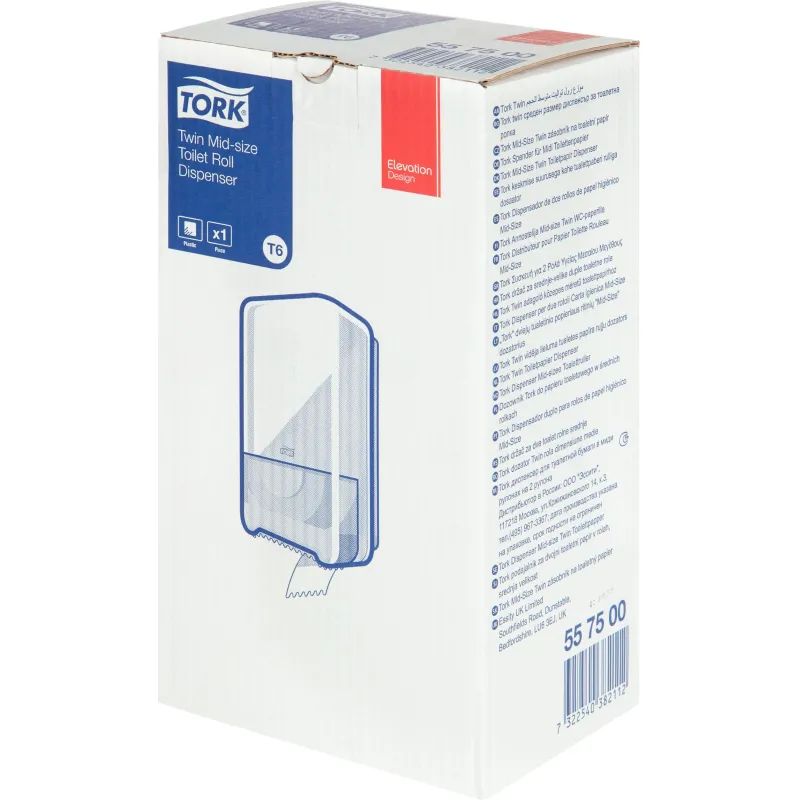 Диспенсер для туалетной бумаги Tork Т6 в миди-рул. 557500 белый