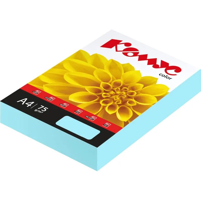 Бумага цветная Комус Color (океан пастель), 80г, А4, 500 л.